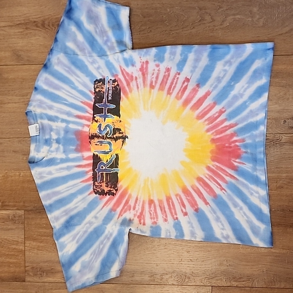 Rush Vapor Trails Tour 2002 Tie Dye Concert Tshirt Front/Back Graphic size XL